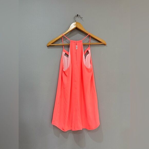 Neon Orange Express Cutout Strappy Tank Size S EUC - Picture 4 of 5